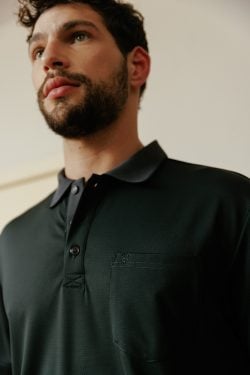 ⁦פולו דוגמה - ירוק כהה⁩ – תמונה ⁦5⁩